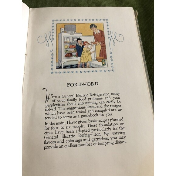 Electric Refrigerator Recipes and Menus Hardcover 1927 GE 5th Edition 1929 - Picture 5 of 12